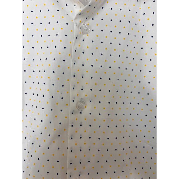 Linea Uomo XXL Stretch White Short Sleeve Polka Dot Shirt - Picture 3 of 4